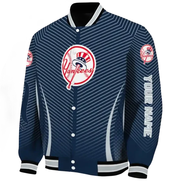customized new york yankees chevron arrow navy varsity jacket best selling