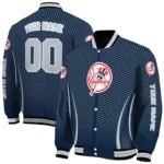 customized new york yankees chevron arrow navy varsity jacket best selling