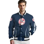 customized new york yankees chevron arrow navy varsity jacket best selling