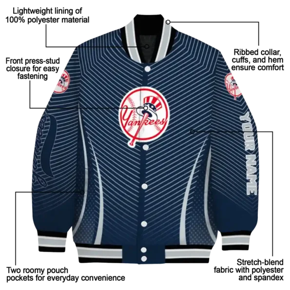 customized new york yankees chevron arrow navy varsity jacket new arrival