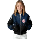 customized new york yankees flame border navy black bomber jacket best selling