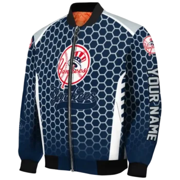 customized new york yankees hexagon grid navy bomber jacket best selling