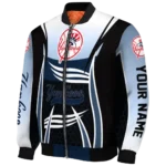 customized new york yankees mesh effect navy black bomber jacket best selling