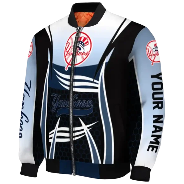 customized new york yankees mesh effect navy black bomber jacket best selling