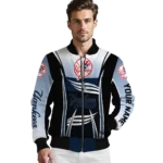 customized new york yankees mesh effect navy black bomber jacket best selling