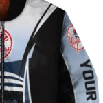 customized new york yankees mesh effect navy black bomber jacket best selling