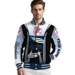 customized new york yankees mesh effect navy black varsity jacket best selling