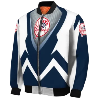 customized new york yankees v stripes navy white bomber jacket best selling