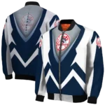 customized new york yankees v stripes navy white bomber jacket best selling