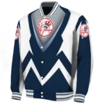 customized new york yankees v stripes navy white varsity jacket best selling