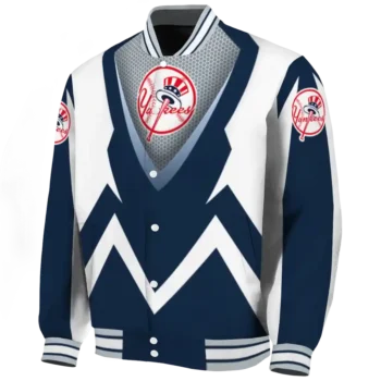 customized new york yankees v stripes navy white varsity jacket best selling