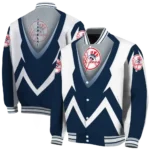 customized new york yankees v stripes navy white varsity jacket best selling