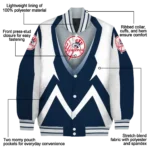 customized new york yankees v stripes navy white varsity jacket best selling