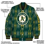 customized oakland athletics bolt stripe green varsity jacket best selling