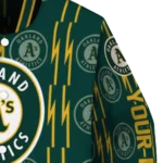 customized oakland athletics bolt stripe green varsity jacket best selling