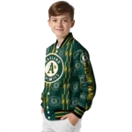 customized oakland athletics bolt stripe green varsity jacket best selling