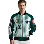customized oakland athletics eagle baseball green white bomber jacket best selling