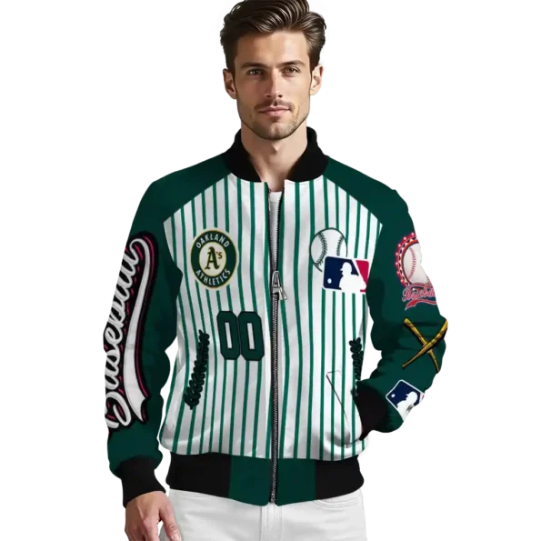 customized oakland athletics eagle baseball green white bomber jacket high quality