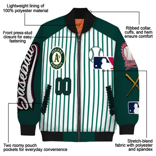 customized oakland athletics eagle baseball green white bomber jacket new arrival