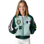 customized oakland athletics eagle baseball green white bomber jacket best selling