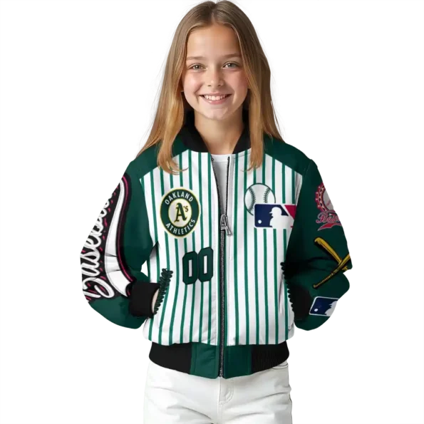 customized oakland athletics eagle baseball green white bomber jacket top rated