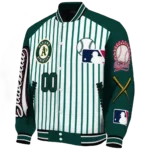 customized oakland athletics eagle baseball green white varsity jacket best selling