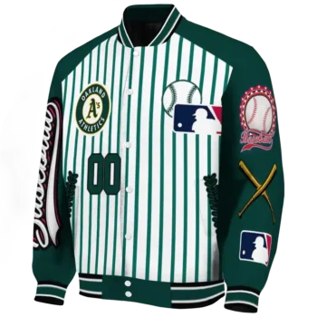customized oakland athletics eagle baseball green white varsity jacket best selling