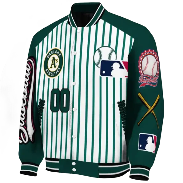 customized oakland athletics eagle baseball green white varsity jacket best selling