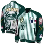 customized oakland athletics eagle baseball green white varsity jacket best selling
