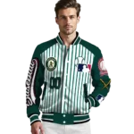 customized oakland athletics eagle baseball green white varsity jacket best selling