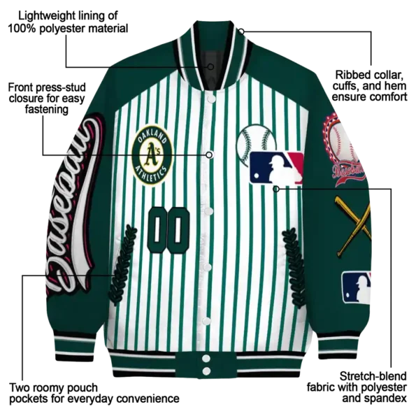 customized oakland athletics eagle baseball green white varsity jacket new arrival