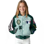customized oakland athletics eagle baseball green white varsity jacket best selling