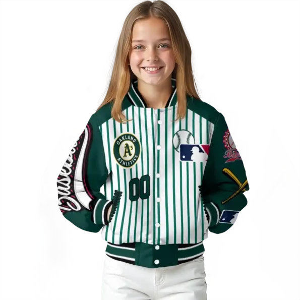 customized oakland athletics eagle baseball green white varsity jacket top rated