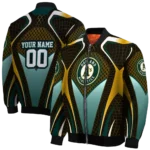 customized oakland athletics mesh chest yellow crocs black bomber jacket best selling