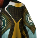 customized oakland athletics mesh chest yellow crocs black bomber jacket best selling