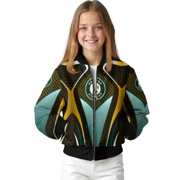 customized oakland athletics mesh chest yellow crocs black bomber jacket top rated