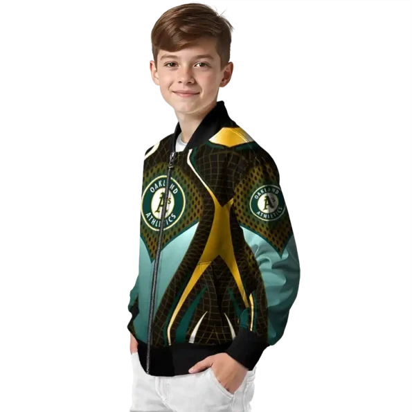 customized oakland athletics mesh chest yellow crocs black bomber jacket trendy