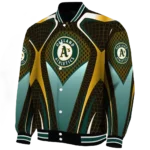 customized oakland athletics mesh chest yellow crocs black varsity jacket best selling