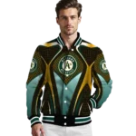 customized oakland athletics mesh chest yellow crocs black varsity jacket best selling