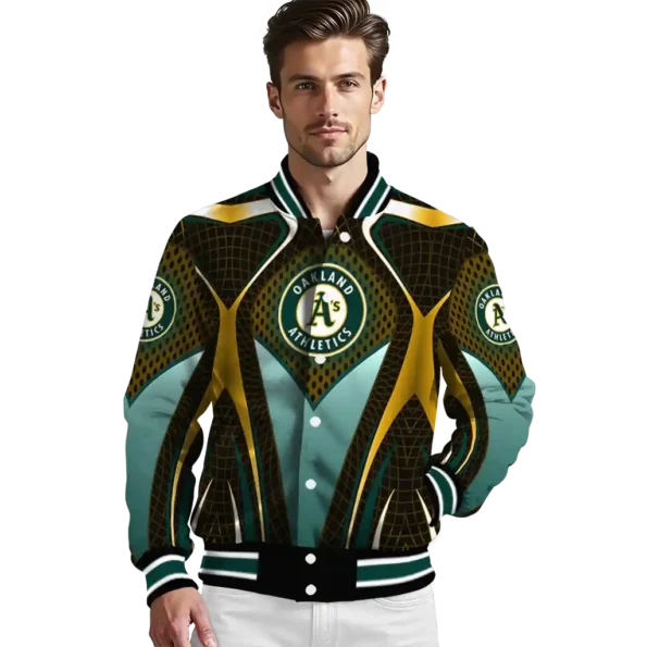 customized oakland athletics mesh chest yellow crocs black varsity jacket high quality