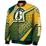 customized oakland athletics star burst green bomber jacket best selling