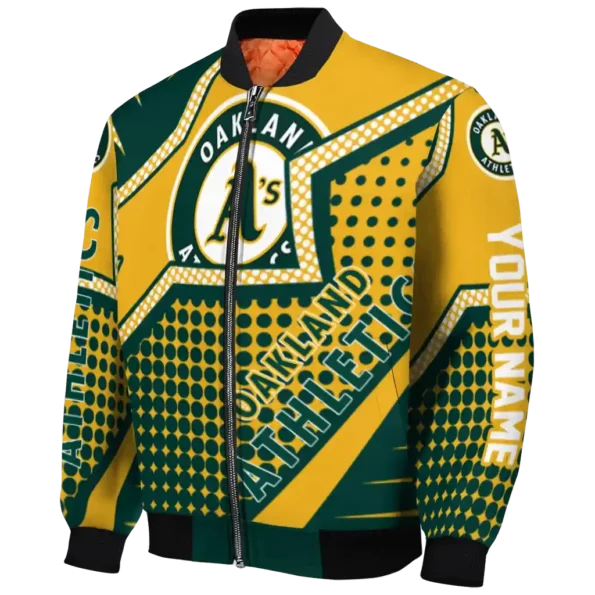 customized oakland athletics star burst green bomber jacket best selling