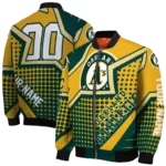 customized oakland athletics star burst green bomber jacket best selling