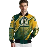 customized oakland athletics star burst green bomber jacket best selling