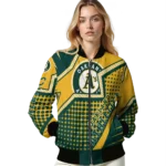 customized oakland athletics star burst green bomber jacket best selling