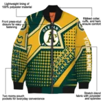 customized oakland athletics star burst green bomber jacket best selling