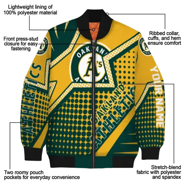 customized oakland athletics star burst green bomber jacket new arrival