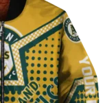 customized oakland athletics star burst green bomber jacket best selling