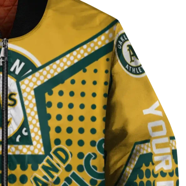 customized oakland athletics star burst green bomber jacket premium grade