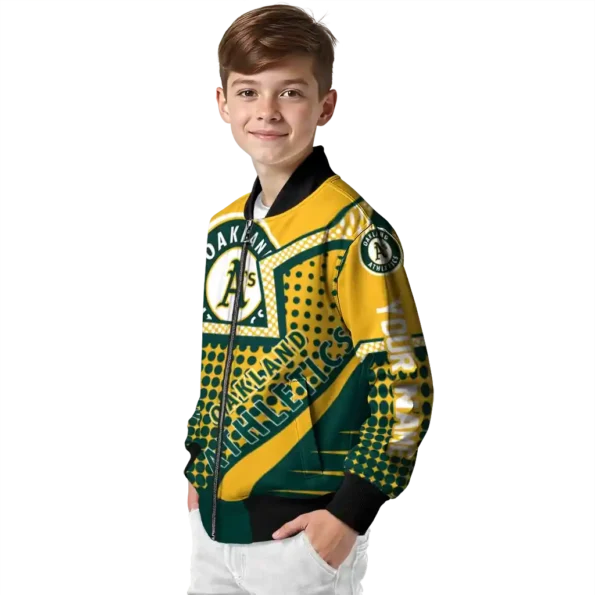 customized oakland athletics star burst green bomber jacket trendy